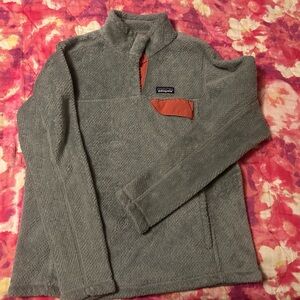 Patagonia Women’s Zip Up Sweater - Gray and Orange
